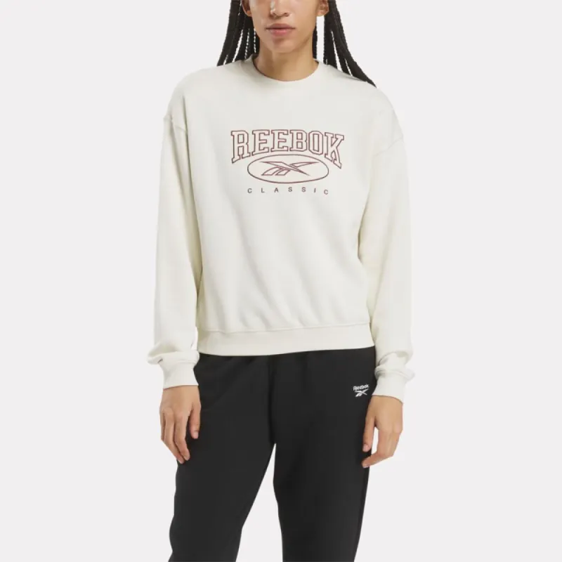 Reebok Apparel Women Archive Evolution Crew Sweatshirt VINTAGE CHALK made by Reebok