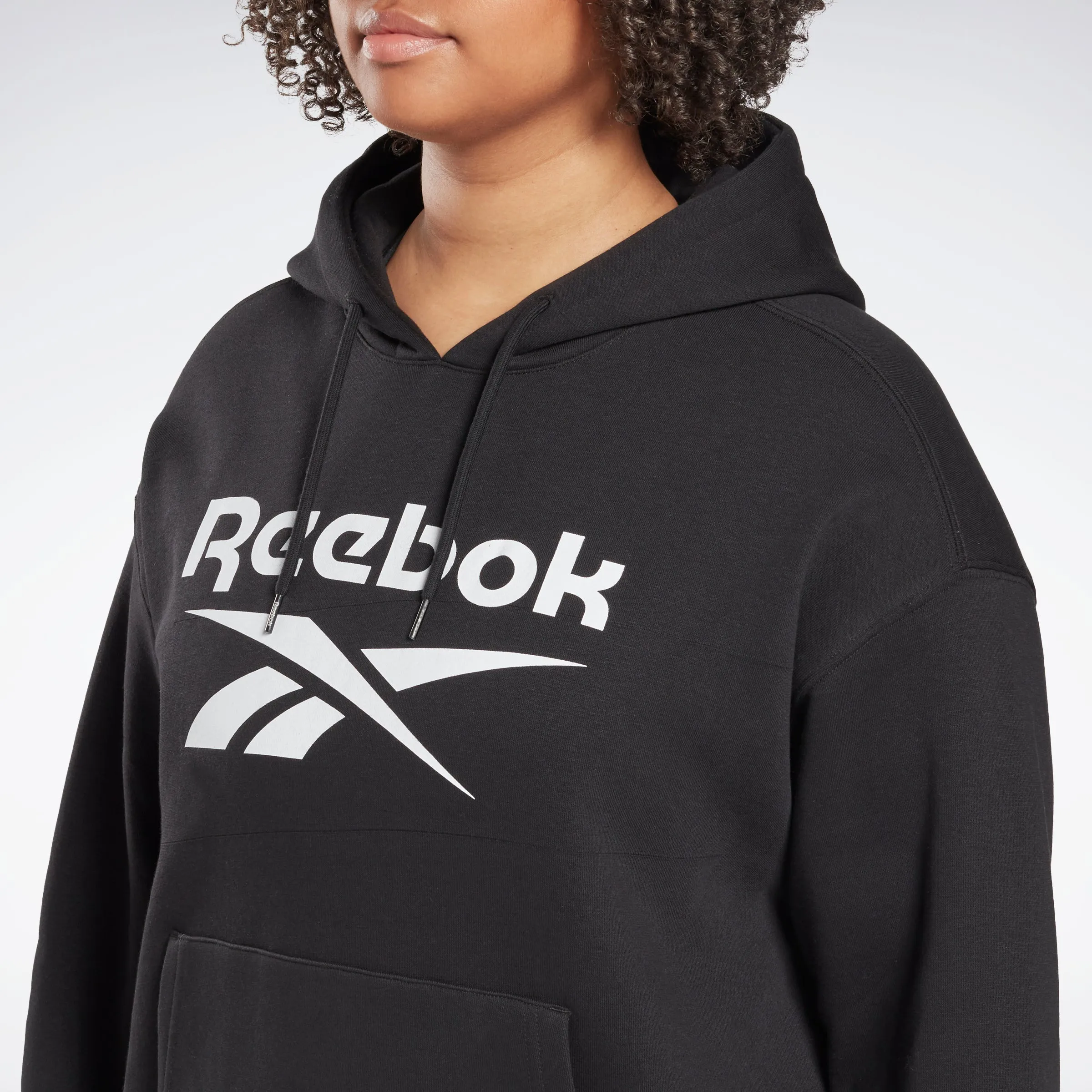 Reebok Apparel Women Reebok Identity Logo Fleece Hoodie (Plus Size) Black sold by Reebok product image thumbnail 3