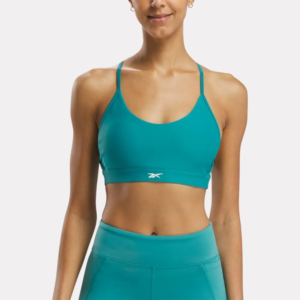 Reebok Apparel Women Lux Strappy Sports Bra TEAM TEAL sold by Reebok