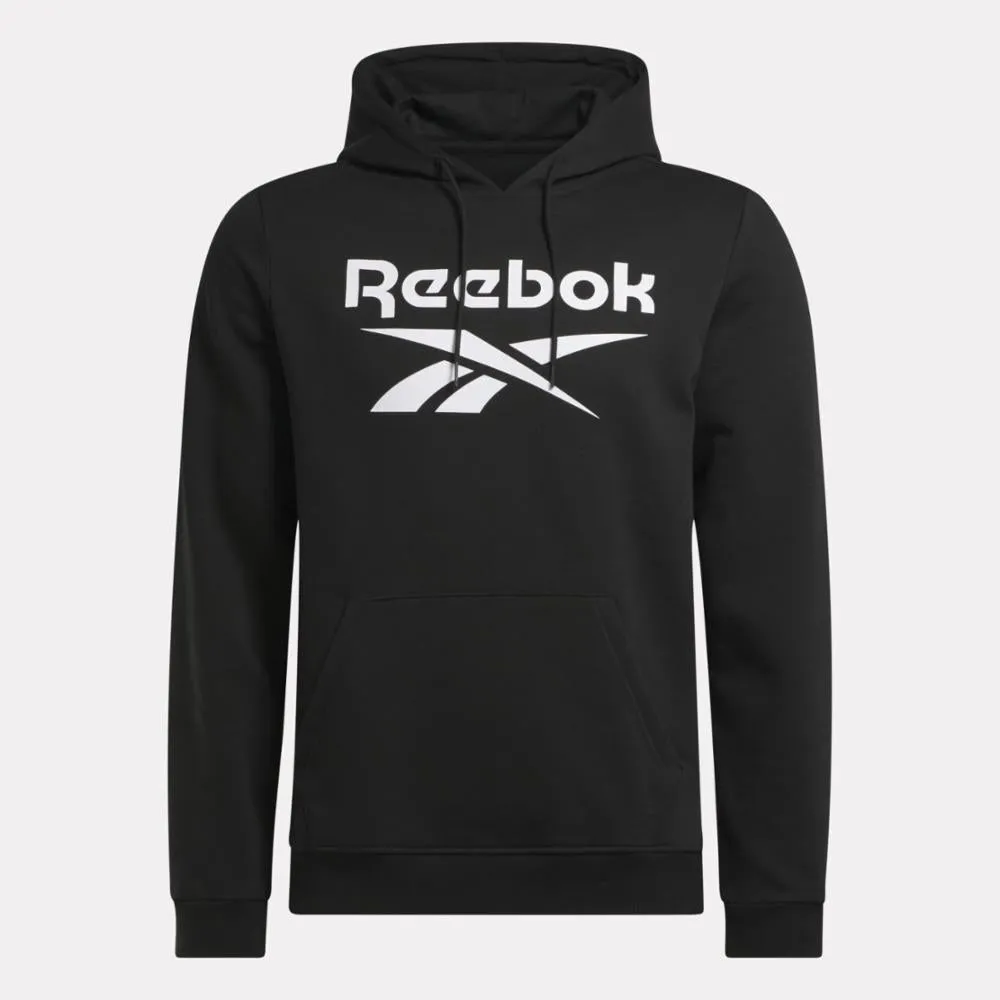 Reebok Apparel Men Reebok Identity Fleece Stacked Logo Pullover Hoodie BLACK sold by Reebok product image thumbnail 5