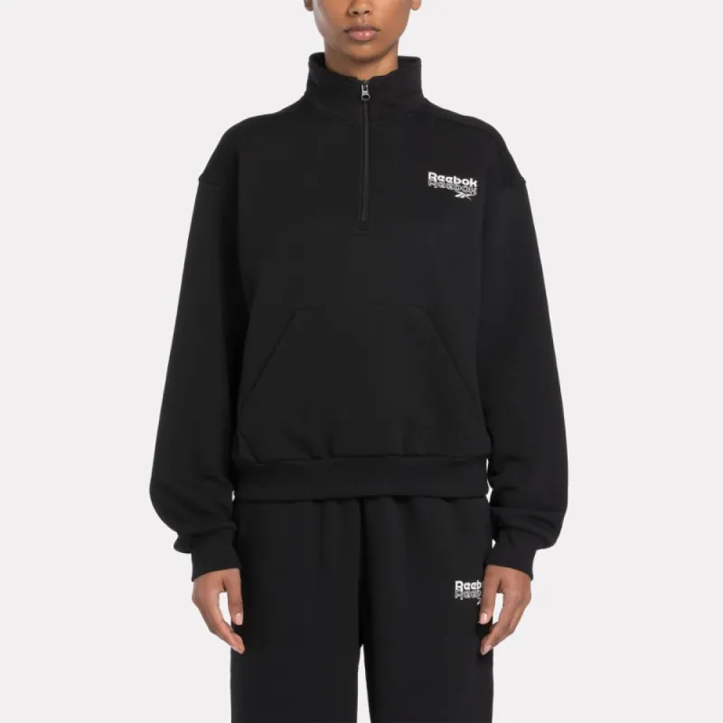 Reebok Apparel Women Reebok Identity Sweatshirt BLACK made by Reebok