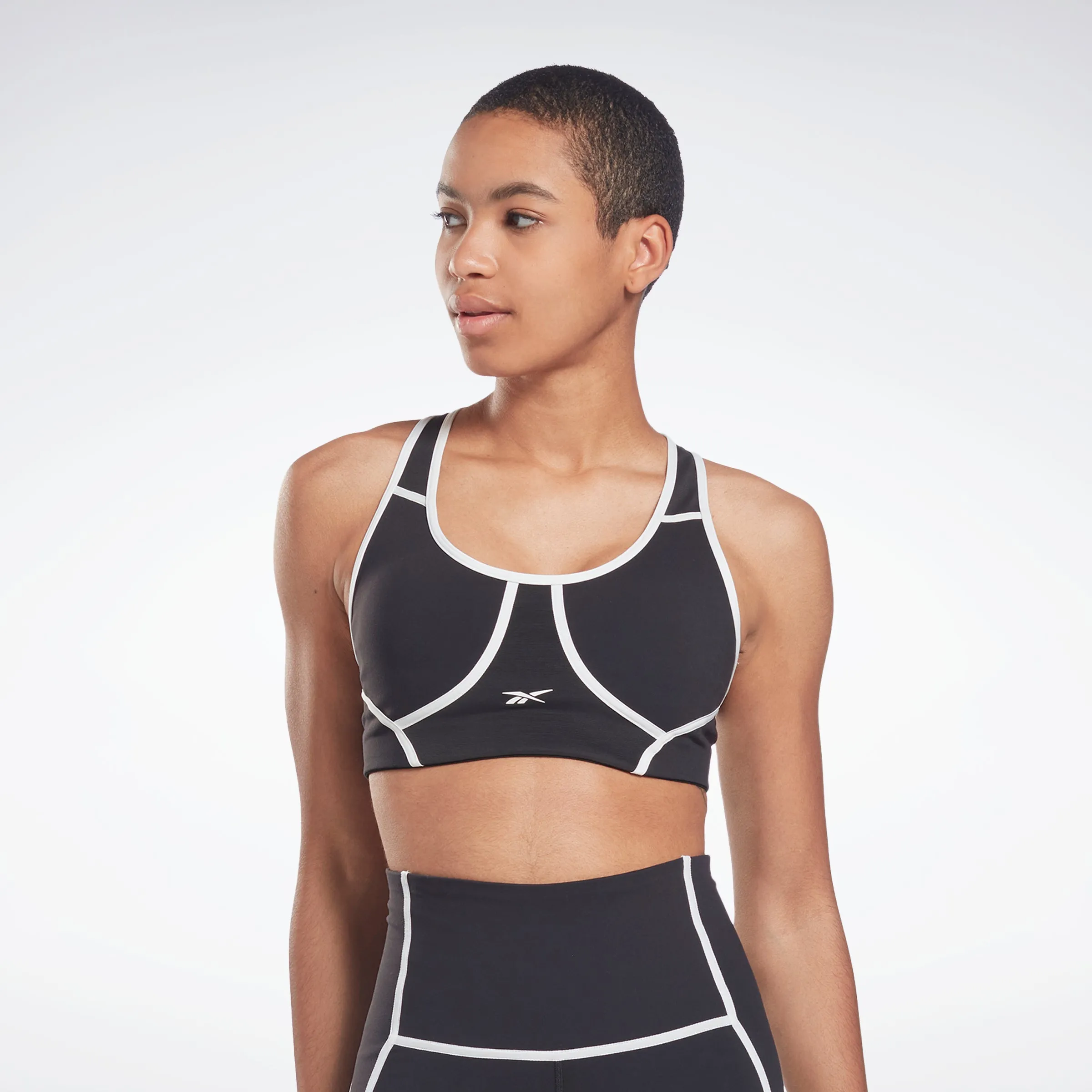 Reebok Apparel Women Lux Racer Colorblocked Padded Bra Black sold by Reebok