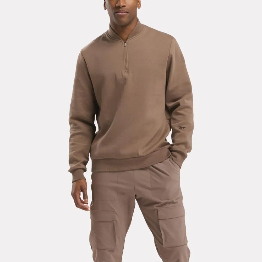 Reebok Apparel Men Active Collective DreamBlend 1/4 Zip Sweatshirt UTILITY BROWN sold by Reebok