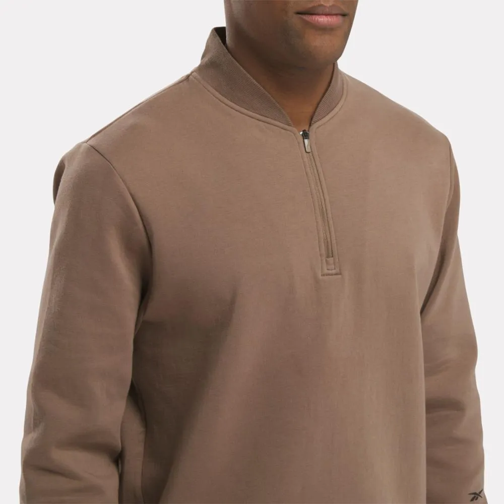Reebok Apparel Men Active Collective DreamBlend 1/4 Zip Sweatshirt UTILITY BROWN sold by Reebok product image thumbnail 4