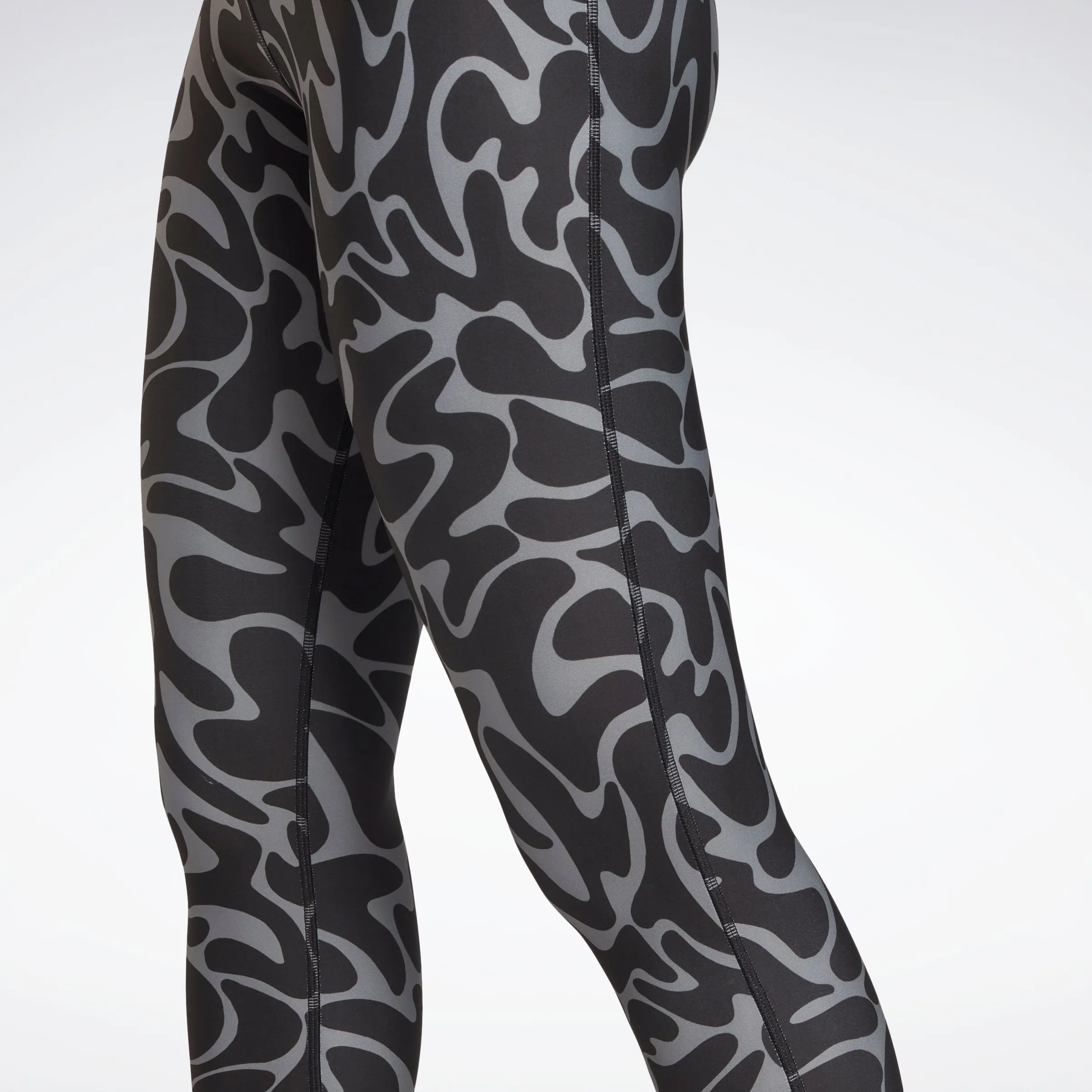 Reebok Apparel Women Workout Ready Printed Leggings Black sold by Reebok product image thumbnail 5