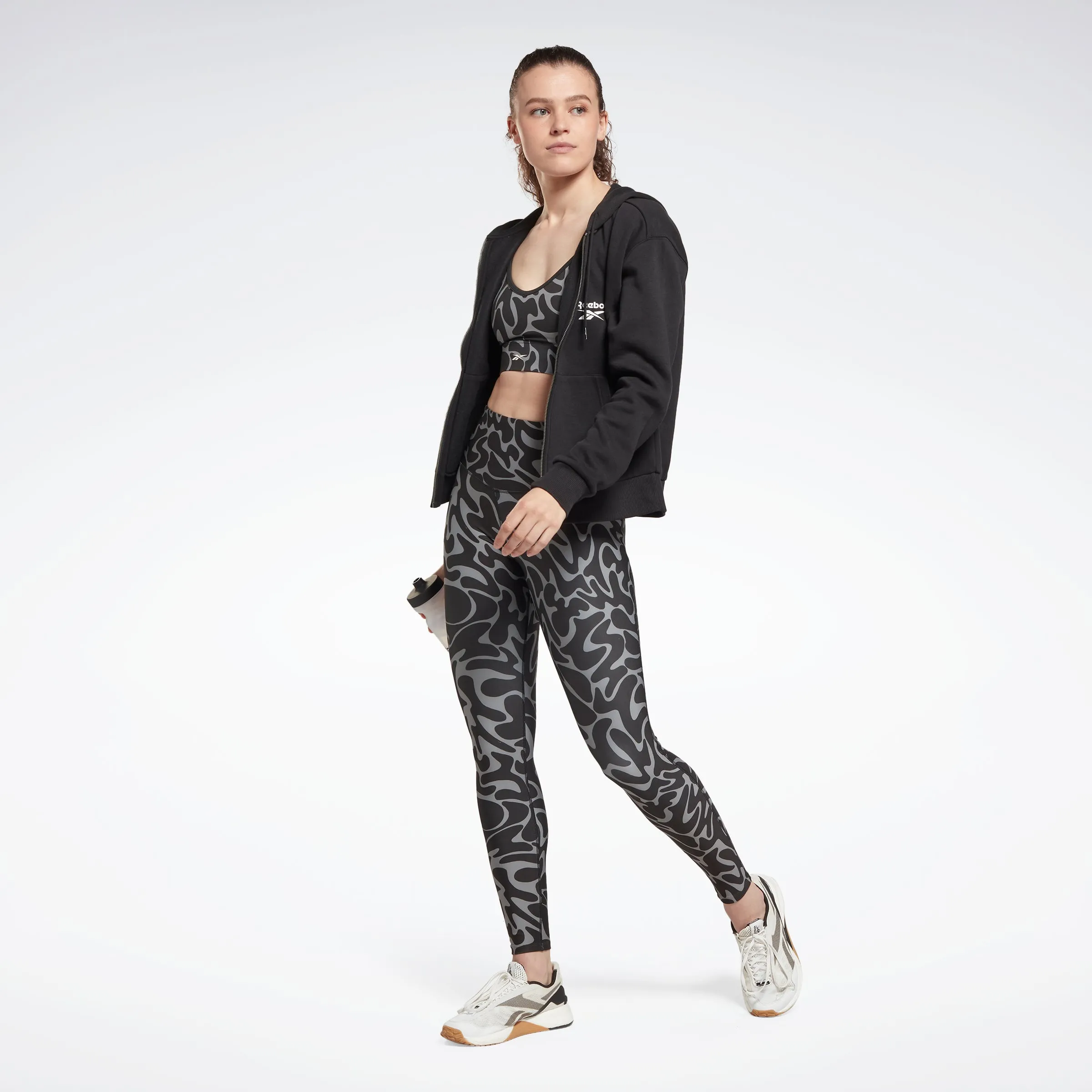 Reebok Apparel Women Workout Ready Printed Leggings Black sold by Reebok product image thumbnail 2