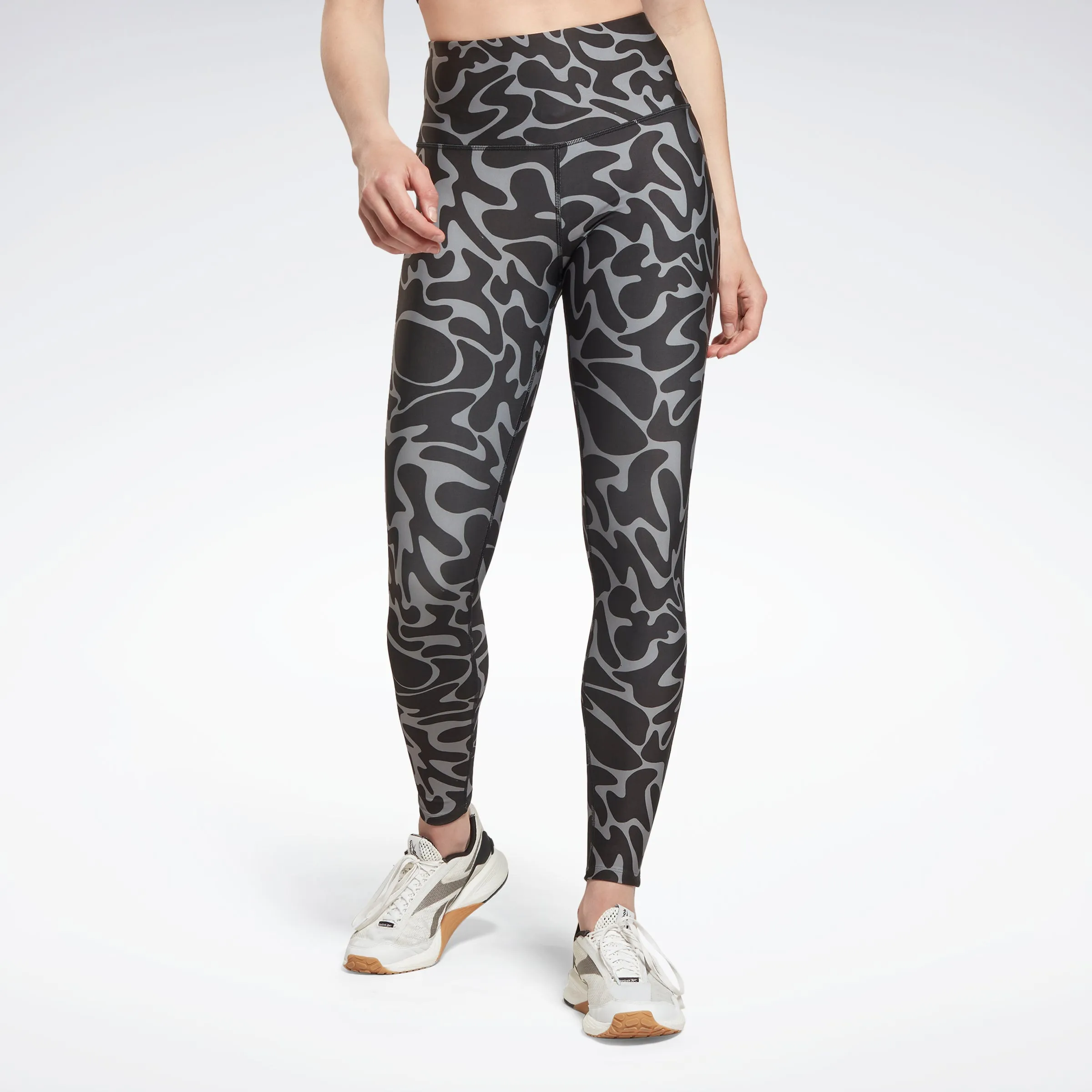 Reebok Apparel Women Workout Ready Printed Leggings Black sold by Reebok