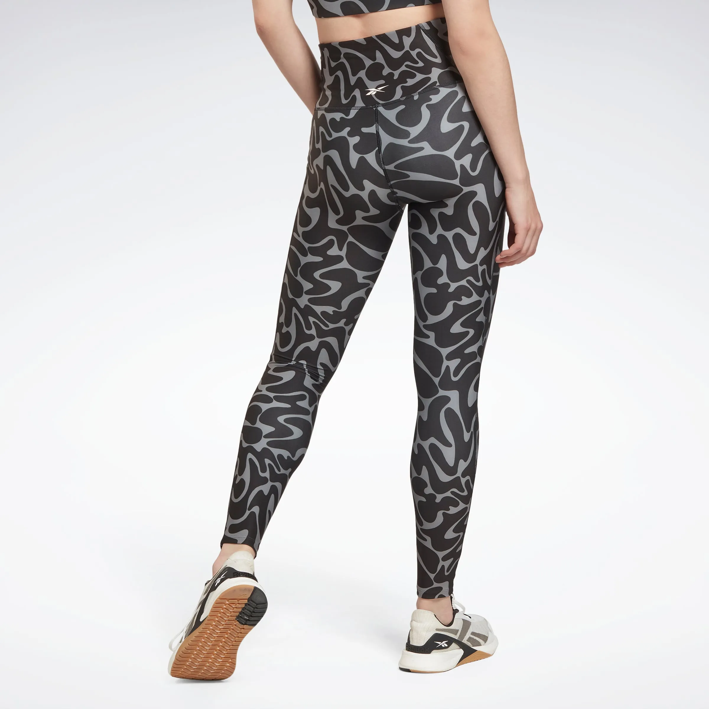 Reebok Apparel Women Workout Ready Printed Leggings Black sold by Reebok product image thumbnail 3