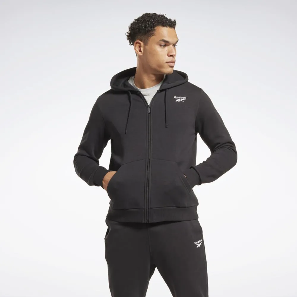 Reebok Apparel Men Reebok Identity Fleece Full-Zip Hoodie BLACK sold by Reebok