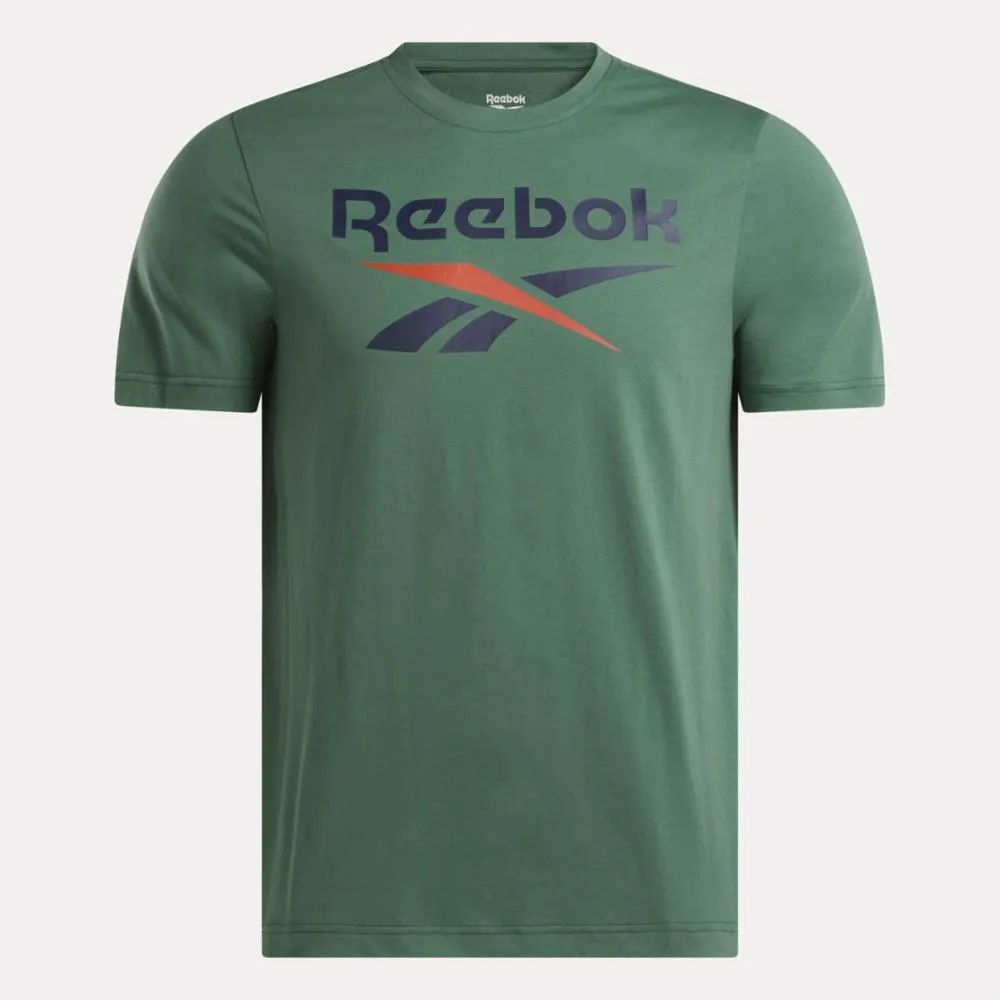 Reebok Apparel Men Reebok Identity Big Stacked Logo T-Shirt ESCAPE GREEN sold by Reebok product image thumbnail 4