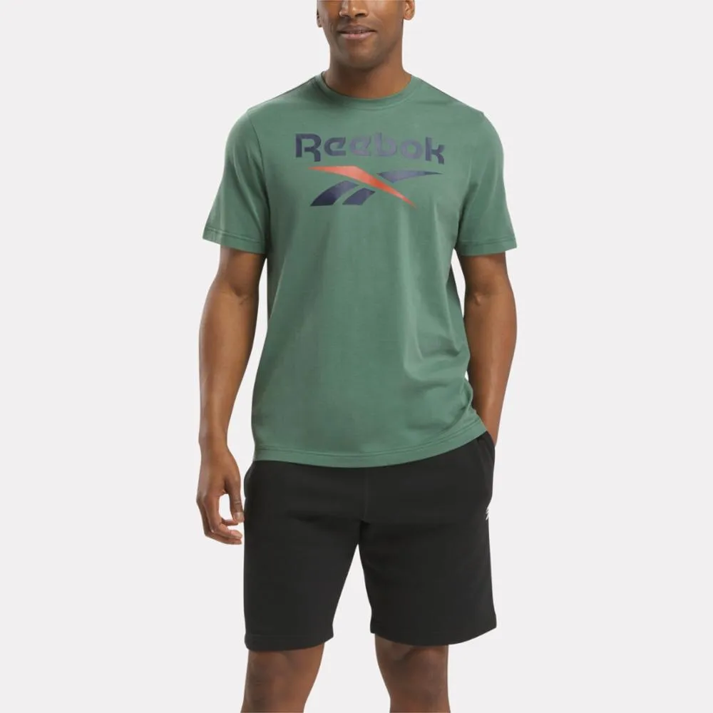 Reebok Apparel Men Reebok Identity Big Stacked Logo T-Shirt ESCAPE GREEN sold by Reebok