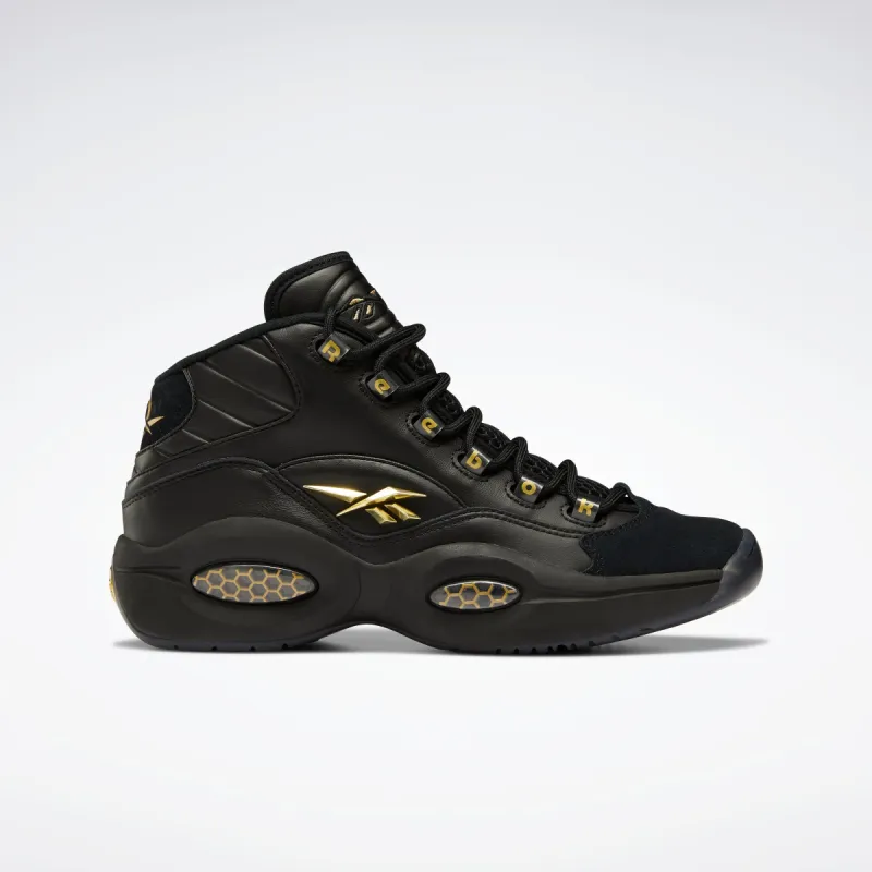 Reebok Footwear Men Question Mid Lux Shoes Black/Black/Goldmt made by Reebok