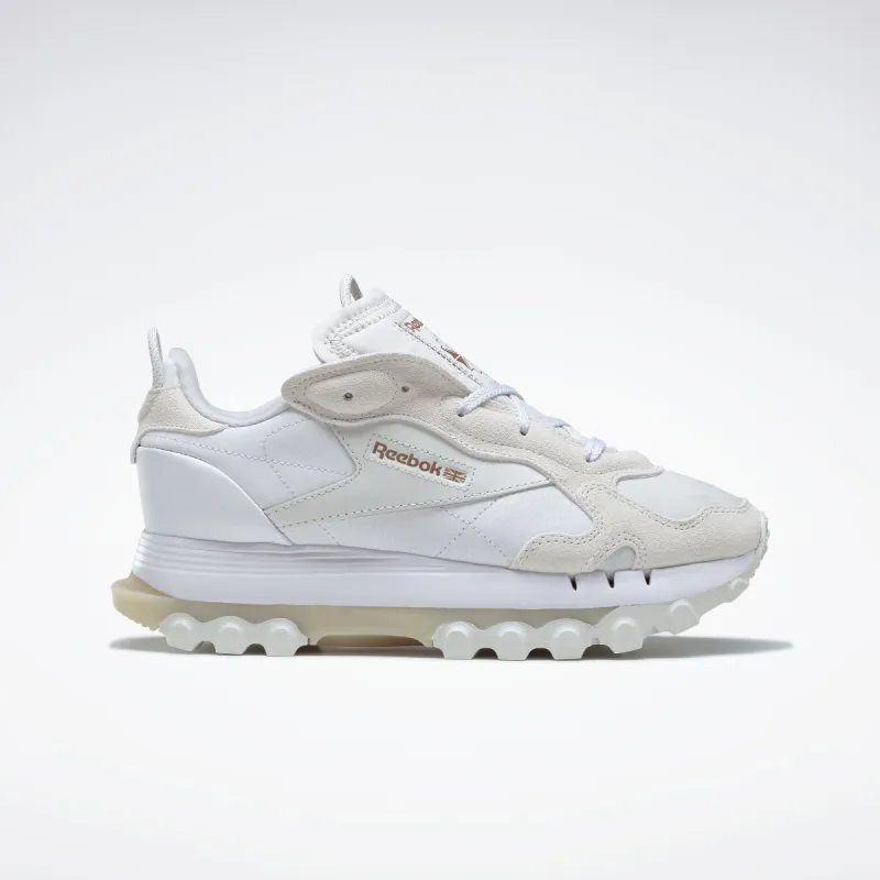 Reebok Footwear Women Cardi B Classic Leather Shoes Ftwwht/Purgry/Golbro sold by Reebok