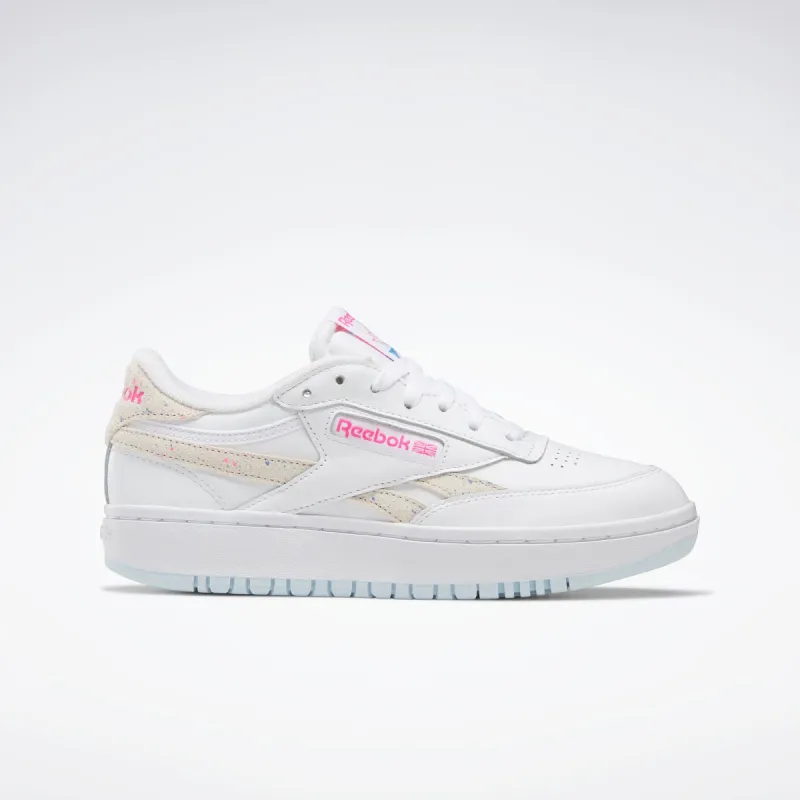 Reebok Footwear Women Club C Double Shoes Ftwwht/Glablu/Atopnk sold by Reebok