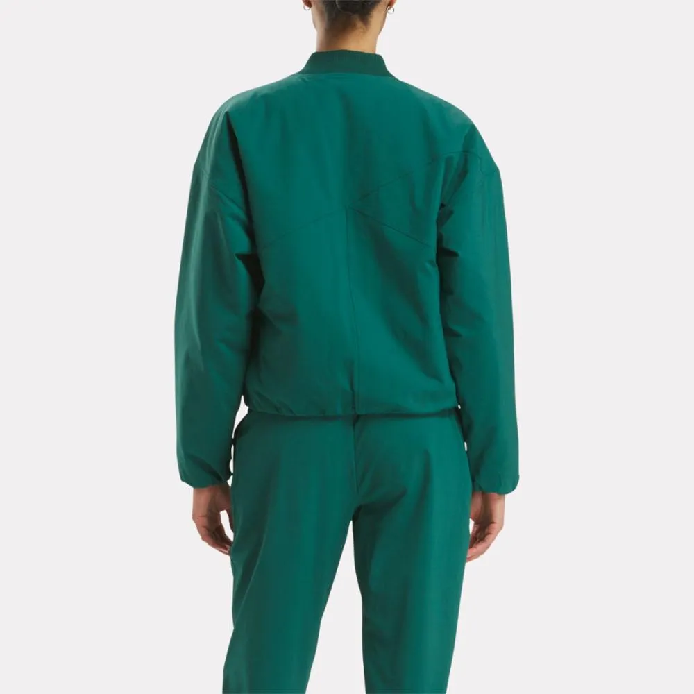 Reebok Apparel Women Active Collective SkyStretch Woven Padded Jacket COLLEGIATE GREEN sold by Reebok product image thumbnail 3