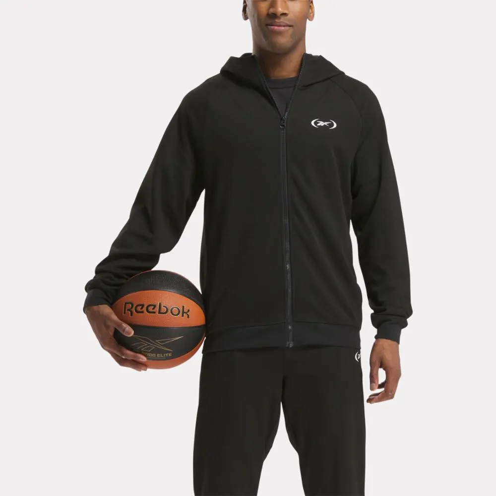 Reebok Apparel Men Basketball Full-Zip Hoodie BLACK sold by Reebok
