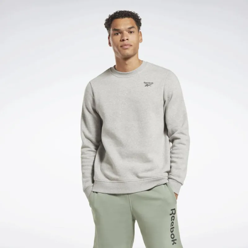 Reebok Apparel Men Reebok Identity Fleece Vector Crew Sweatshirt MEDIUM GREY HEATHER sold by Reebok