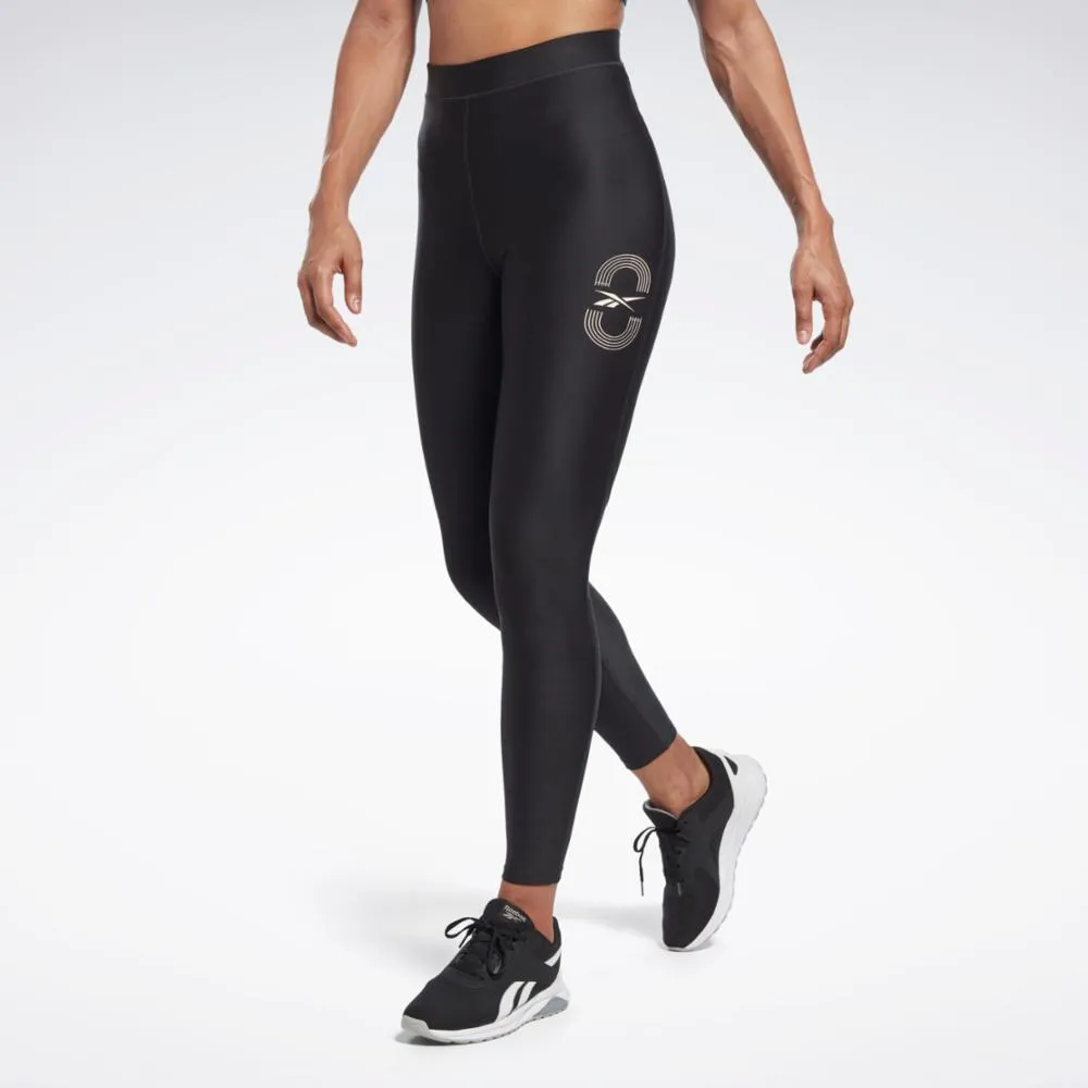 Reebok Apparel Women Running Vector Leggings NGHBLK sold by Reebok