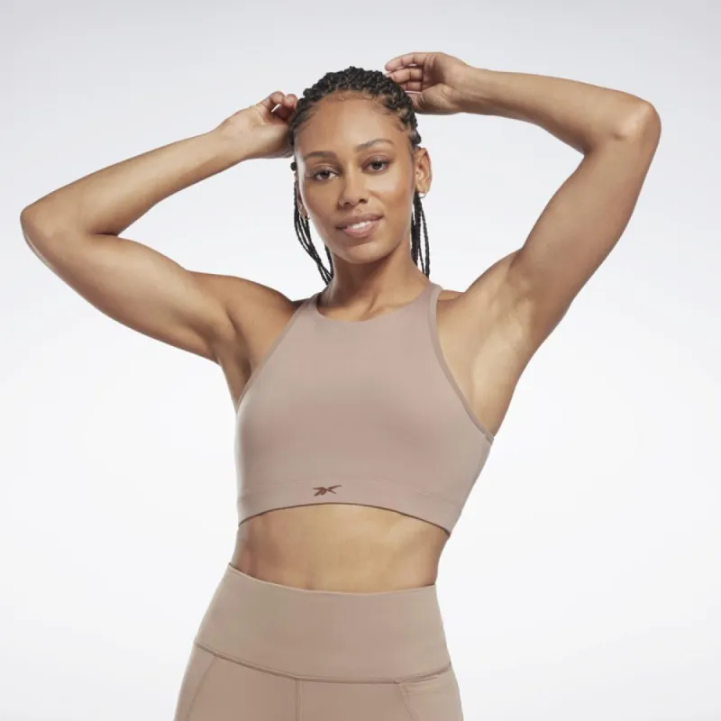 Reebok Apparel Women Yoga Long Line Sports Bra TAUPE made by Reebok