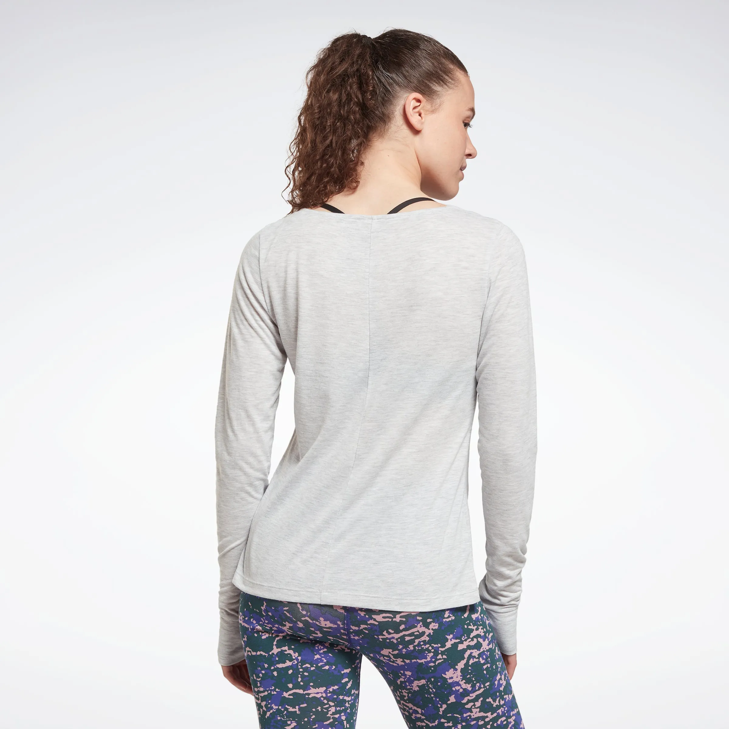 Reebok Apparel Women Workout Ready Supremium Long-Sleeve Top T-Long-Sleeve Top Lgreyh sold by Reebok product image thumbnail 3