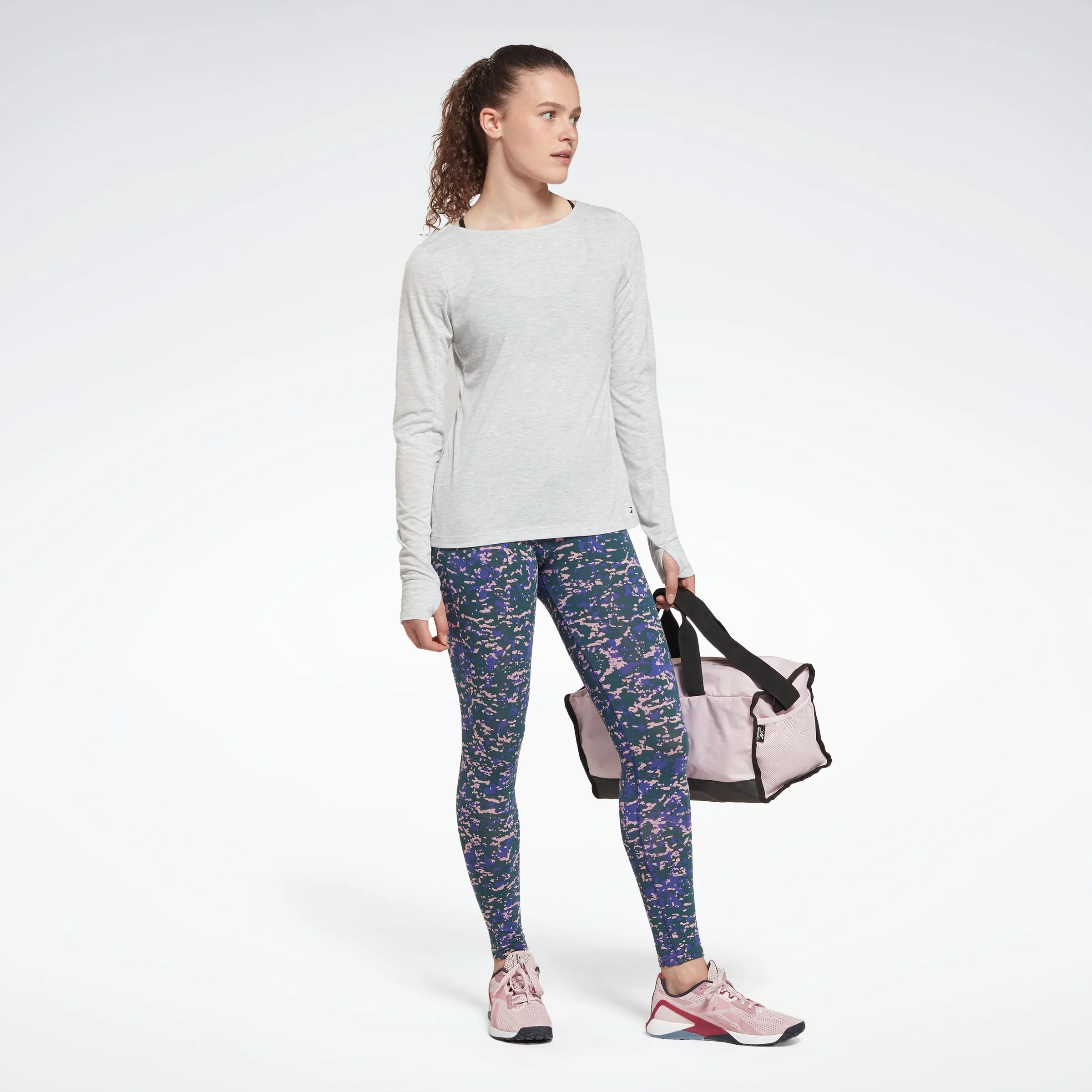 Reebok Apparel Women Workout Ready Supremium Long-Sleeve Top T-Long-Sleeve Top Lgreyh sold by Reebok product image thumbnail 2