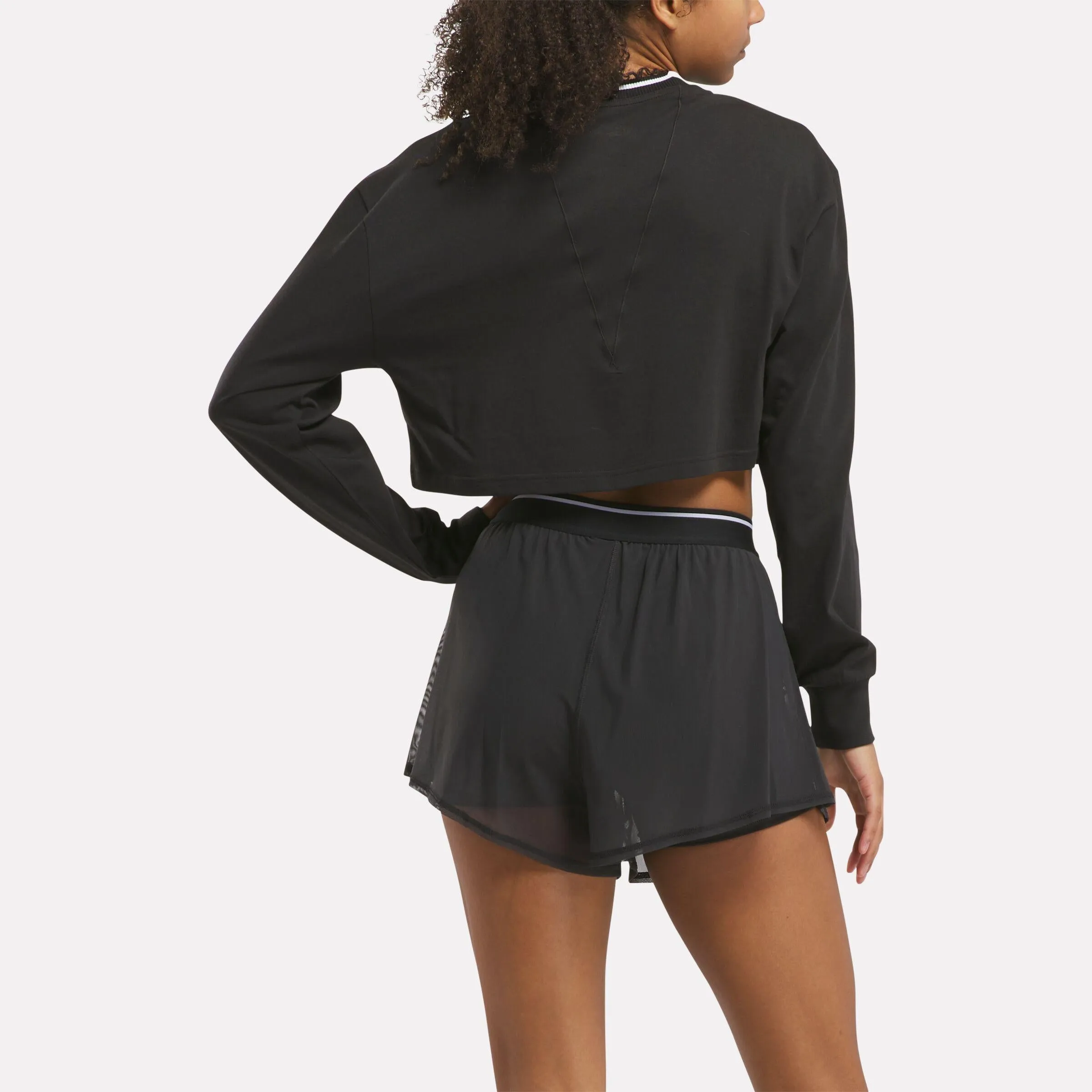 Reebok Apparel Women Team Long Sleeve Crop Top BLACK sold by Reebok product image thumbnail 3