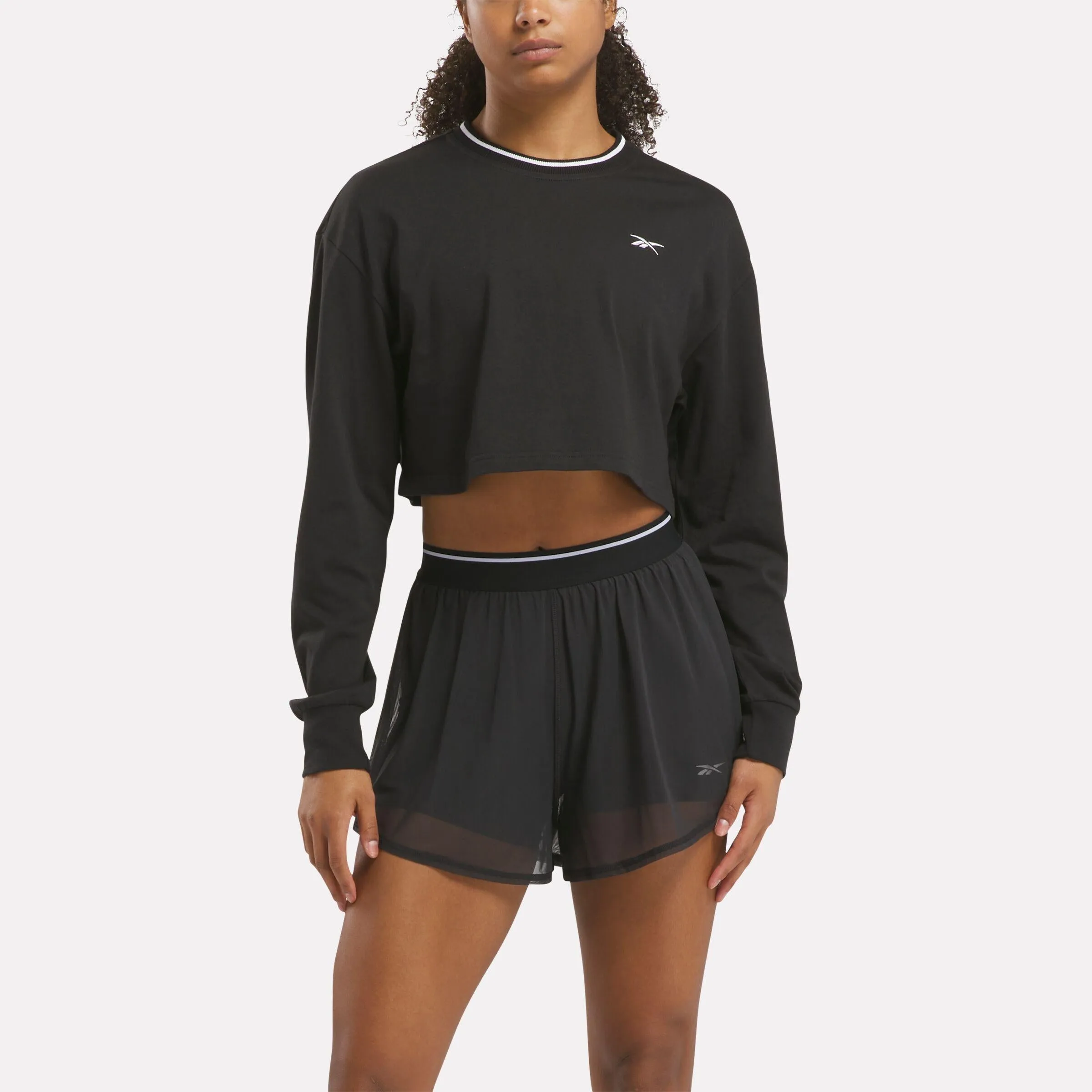 Reebok Apparel Women Team Long Sleeve Crop Top BLACK sold by Reebok