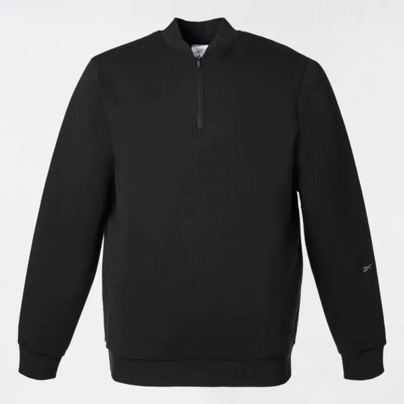 Reebok Apparel Men Active Collective DreamBlend 1/4 Zip Sweatshirt BLACK sold by Reebok