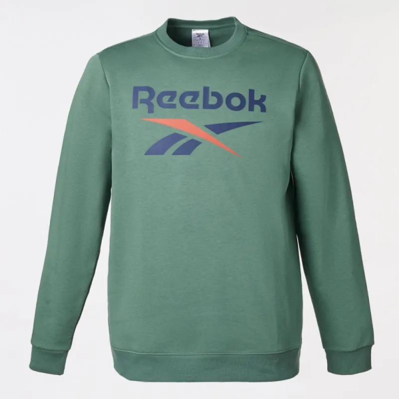 Reebok Apparel Men Reebok Identity Fleece Stacked Logo Sweatshirt ESCAPE GREEN sold by Reebok