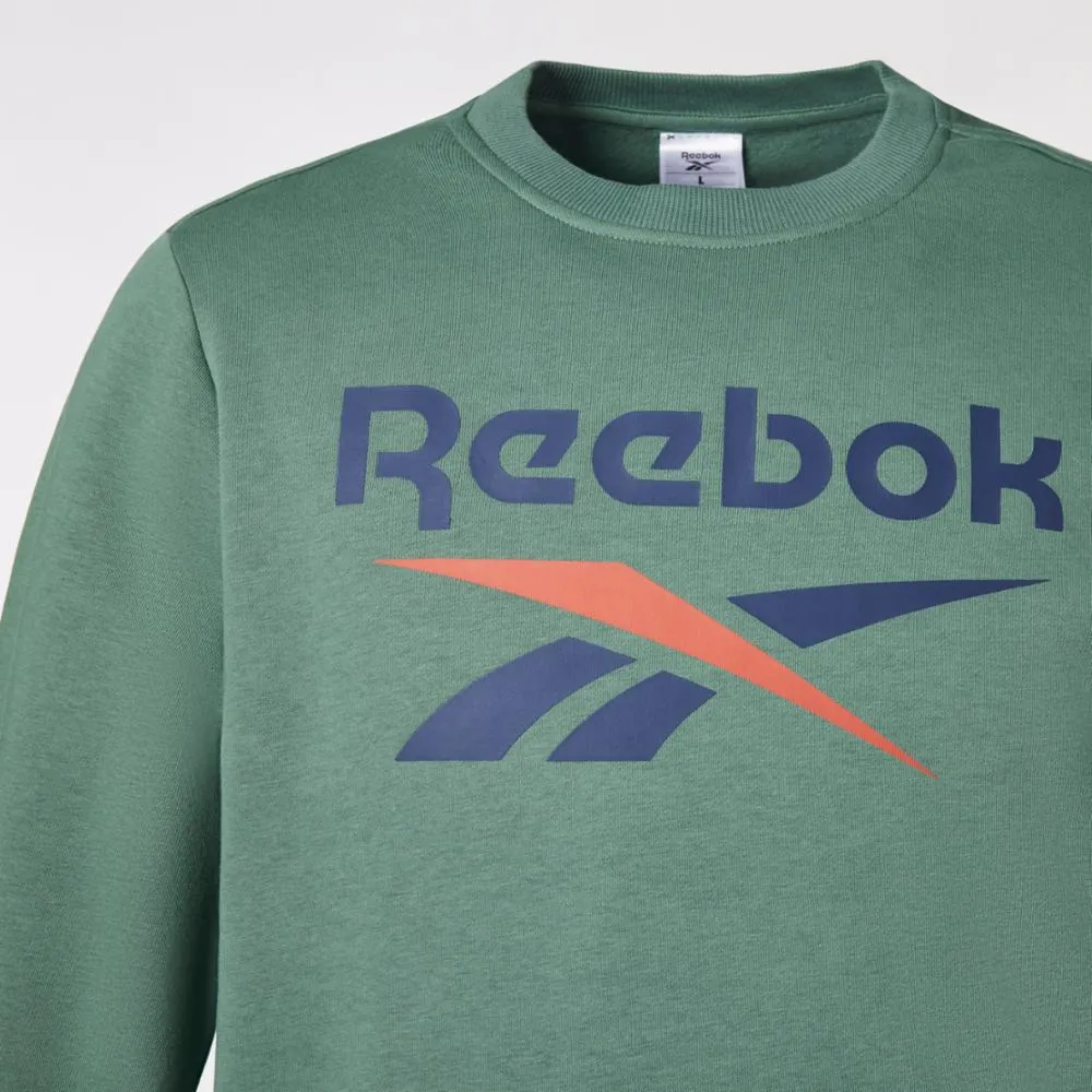 Reebok Apparel Men Reebok Identity Fleece Stacked Logo Sweatshirt ESCAPE GREEN sold by Reebok product image thumbnail 3