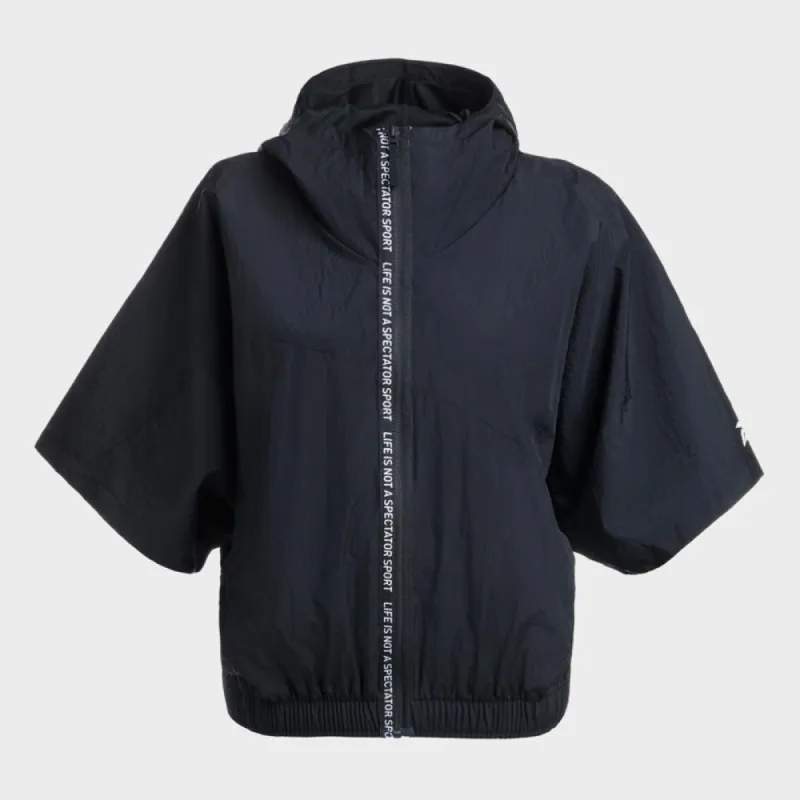 Reebok Apparel Women Short-Sleeve Full-Zip Jacket BLACK sold by Reebok