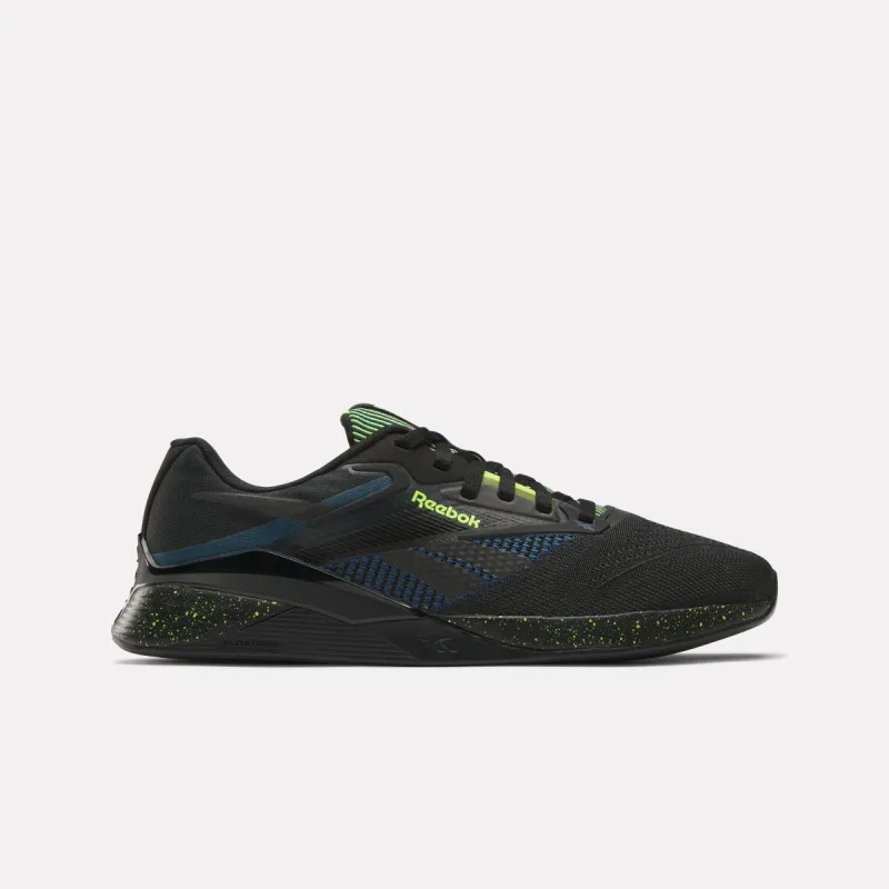 Reebok Footwear Men NANO X4 Training Shoes BLACK/ESCAPE BLUE/DIGITAL LIME sold by Reebok