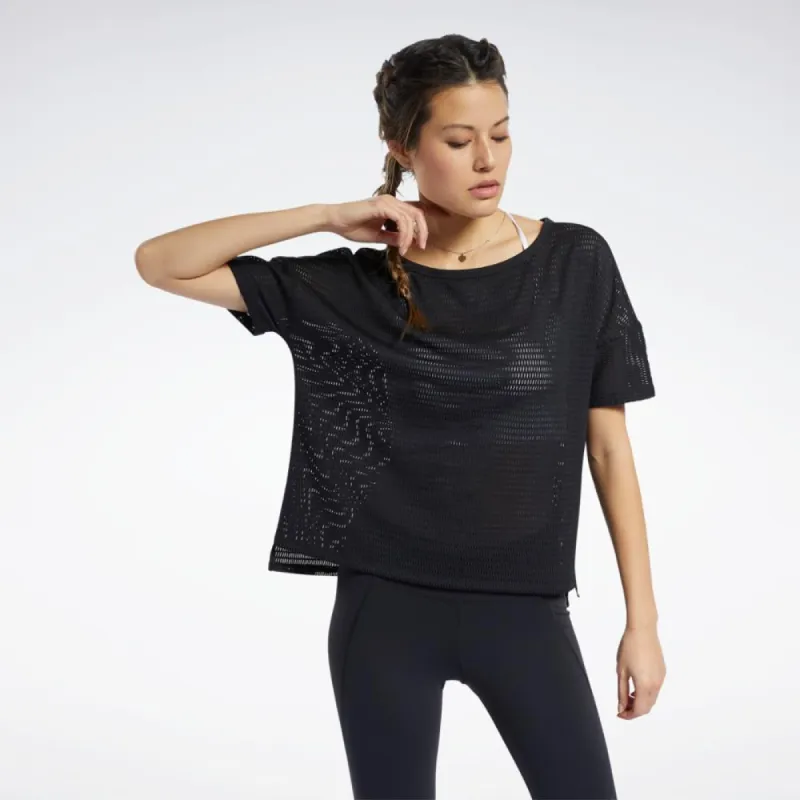 Reebok Apparel Women Perforated T-Shirt BLACK sold by Reebok