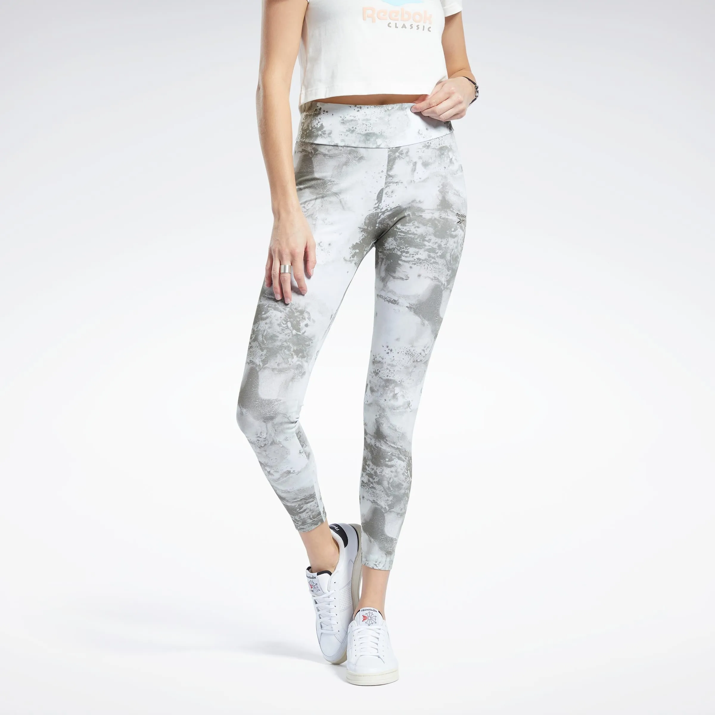 Reebok Apparel Women Classics Cloud Splatter-Print Leggings LGTSAG sold by Reebok