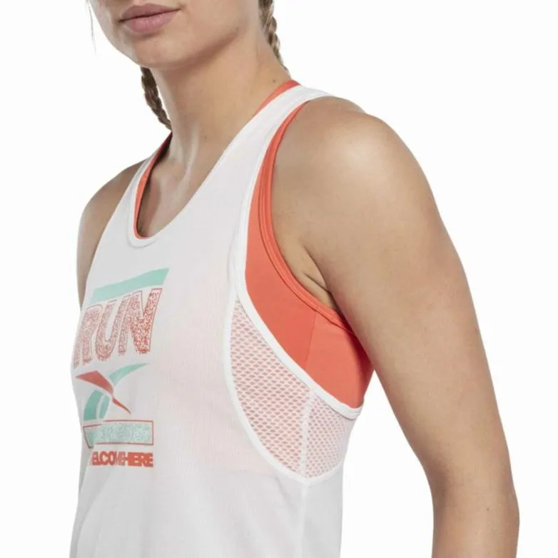 Reebok Apparel Women Running Graphic Speedwick Tank Top WHITE sold by Reebok product image thumbnail 4