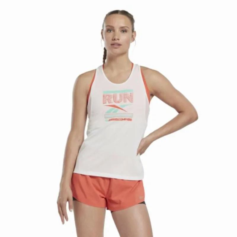 Reebok Apparel Women RUN GRAPHIC TANK WHITE sold by Reebok
