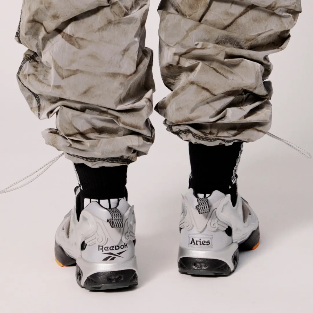 Reebok Footwear Men Reebok x Aries InstaPump Fury 94 Shoes SILVER/BLACK/ORANGE/GREY sold by Reebok product image thumbnail 3