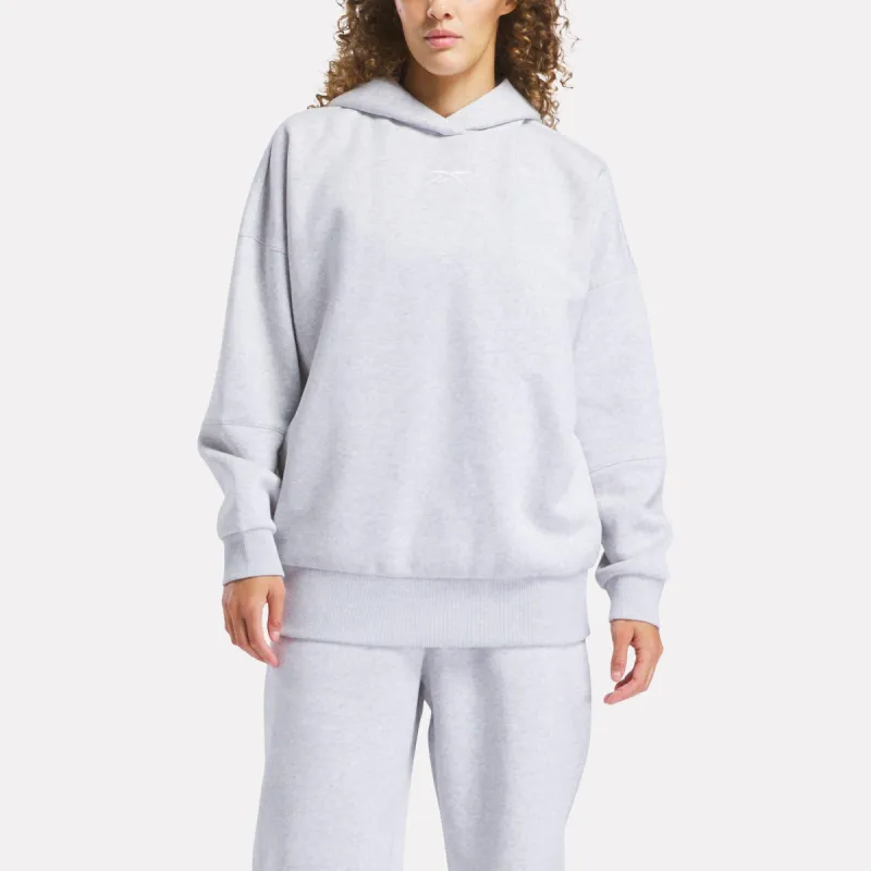 Reebok Apparel Women Lux Oversized Hoodie LIGHT GREY HEATHER sold by Reebok