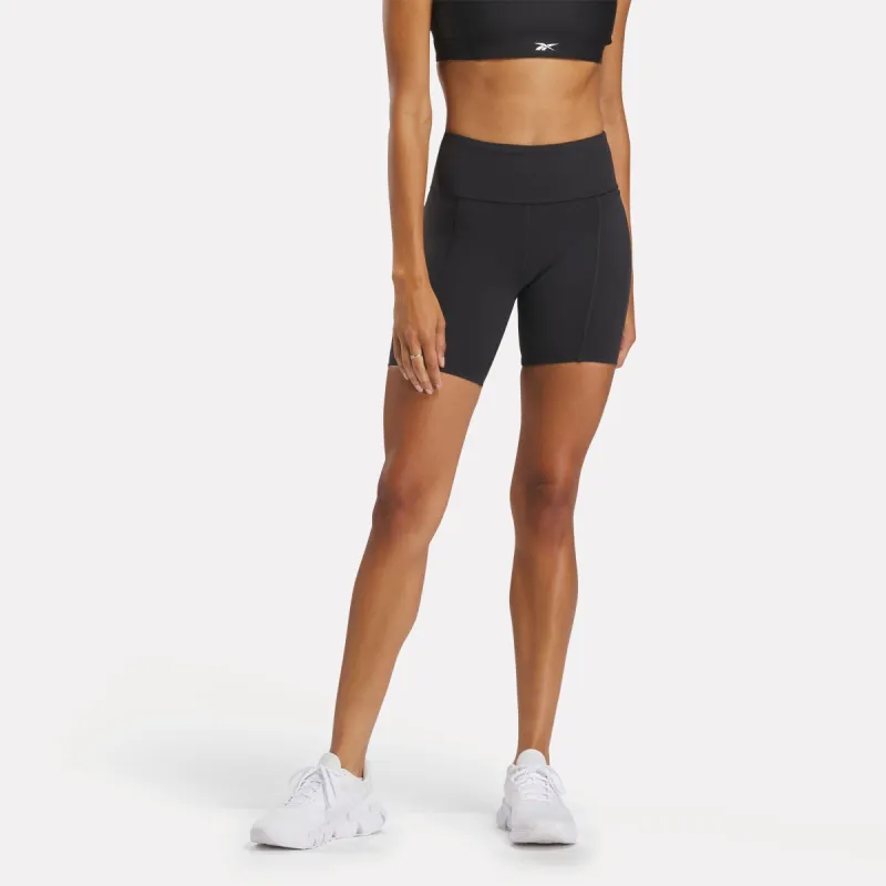 Reebok Apparel Women Lux High Rise Biker Shorts 6" BLACK sold by Reebok