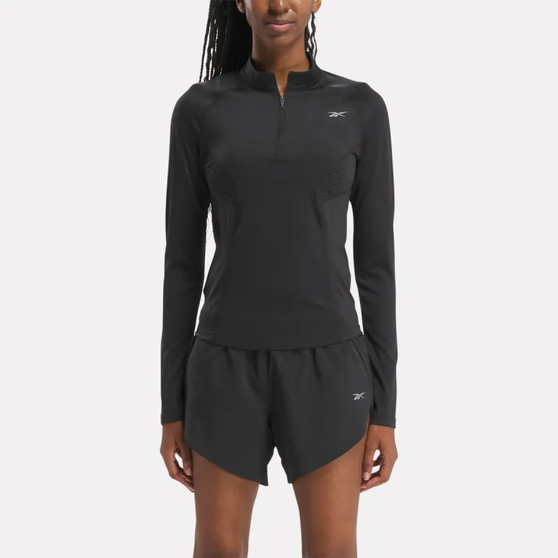 Reebok Apparel Women Running Quarter-Zip NGHBLK made by Reebok