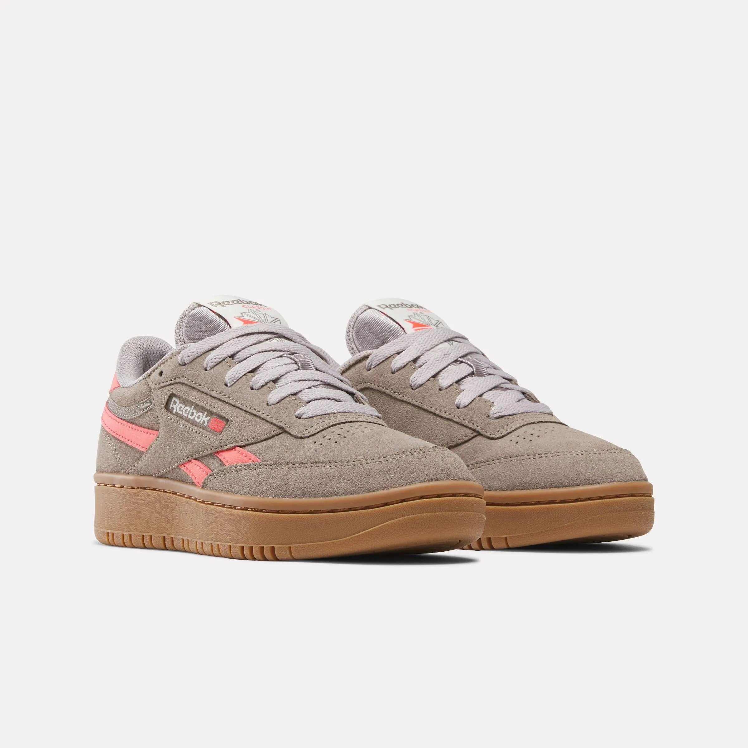 Reebok Footwear Women Club C Double Revenge Shoes GRITTY GREY/SUNSET CORAL/GUM sold by Reebok product image thumbnail 2