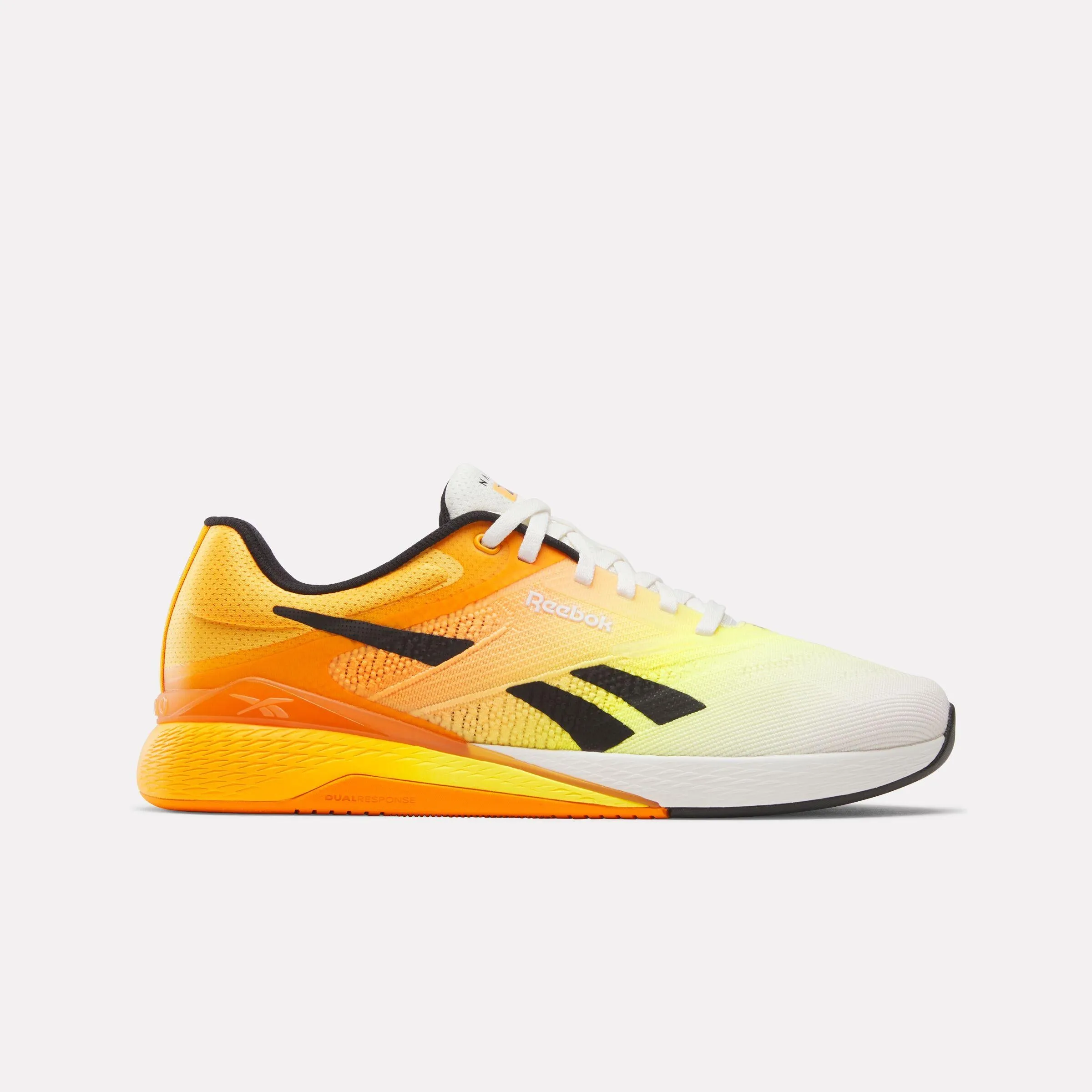 Reebok Footwear Men Nano X5 Training Shoes CHALK/BLACK/ELECTRIC AMBER sold by Reebok