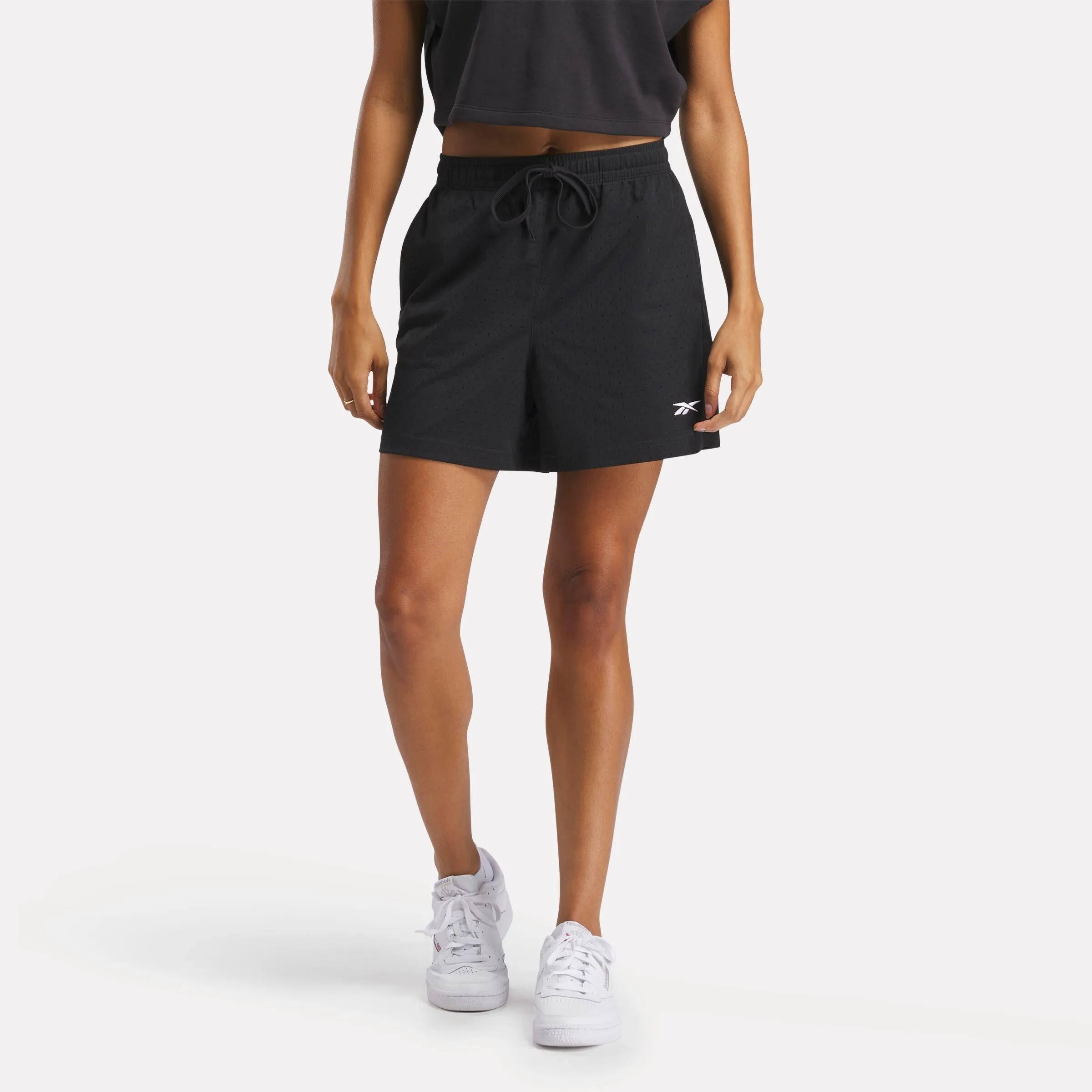 Reebok Apparel Women Basketball Off-Court Shorts 5" BLACK sold by Reebok