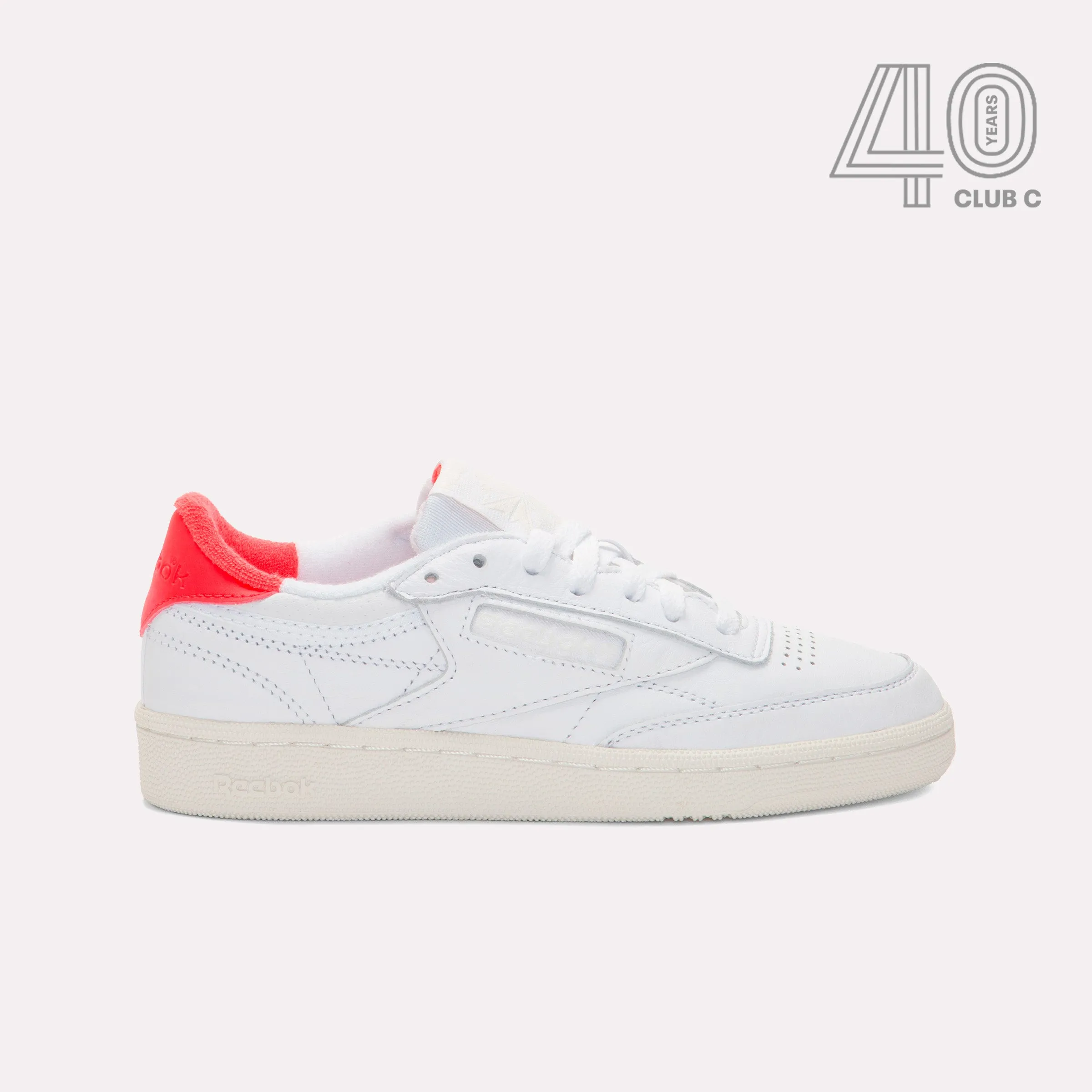 Reebok Footwear Women Club C 85 Vintage Shoes - 40th Anniversary WHITE/CHALK/ENERGYRED sold by Reebok