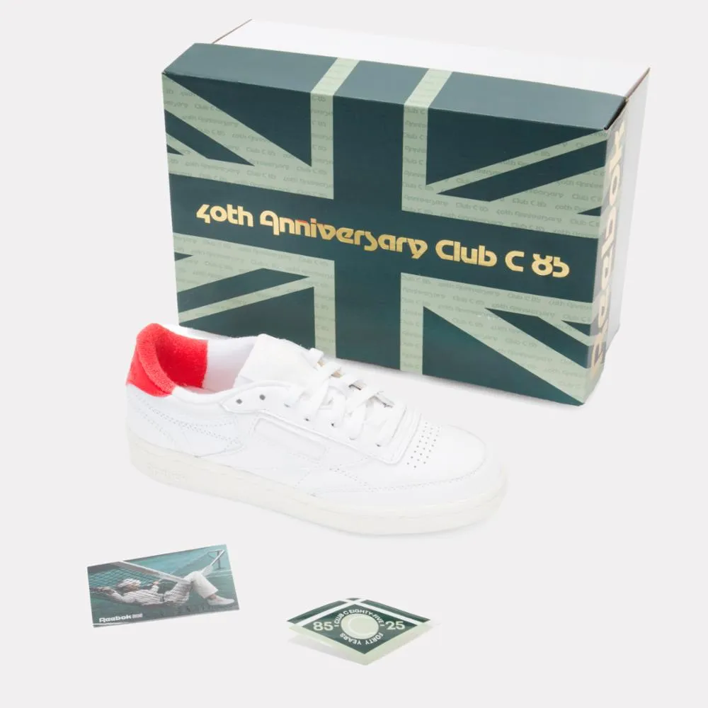 Reebok Footwear Women Club C 85 Vintage Shoes - 40th Anniversary WHITE/CHALK/ENERGYRED sold by Reebok product image thumbnail 2