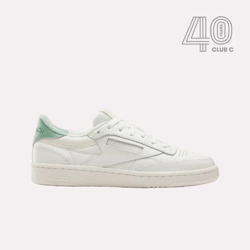 Reebok Footwear Women Club C 85 Vintage Shoes - 40th Anniversary CHALK/HYBRIDGREEN/BREAKAWAYGRE sold by Reebok