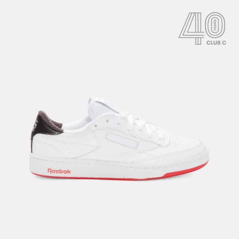 Reebok Footwear Men Club C 85 Vintage Shoes - 40th Anniversary WHITE/ENERGYRED/WASHEDBLACK sold by Reebok