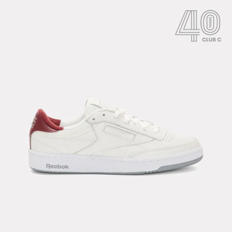 Reebok Footwear Men Club C 85 Vintage Shoes - 40th Anniversary CHALK/GREY3/CLASSICBURGUNDY sold by Reebok