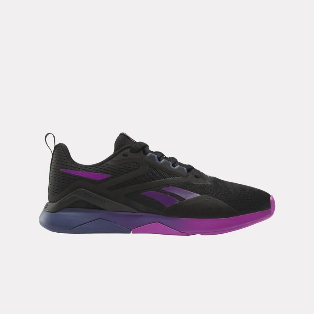 Reebok Footwear Women Nanoflex TR 2.0 Training Shoes BLACK/PURPLE RAVE/TWILIGHT PUR sold by Reebok