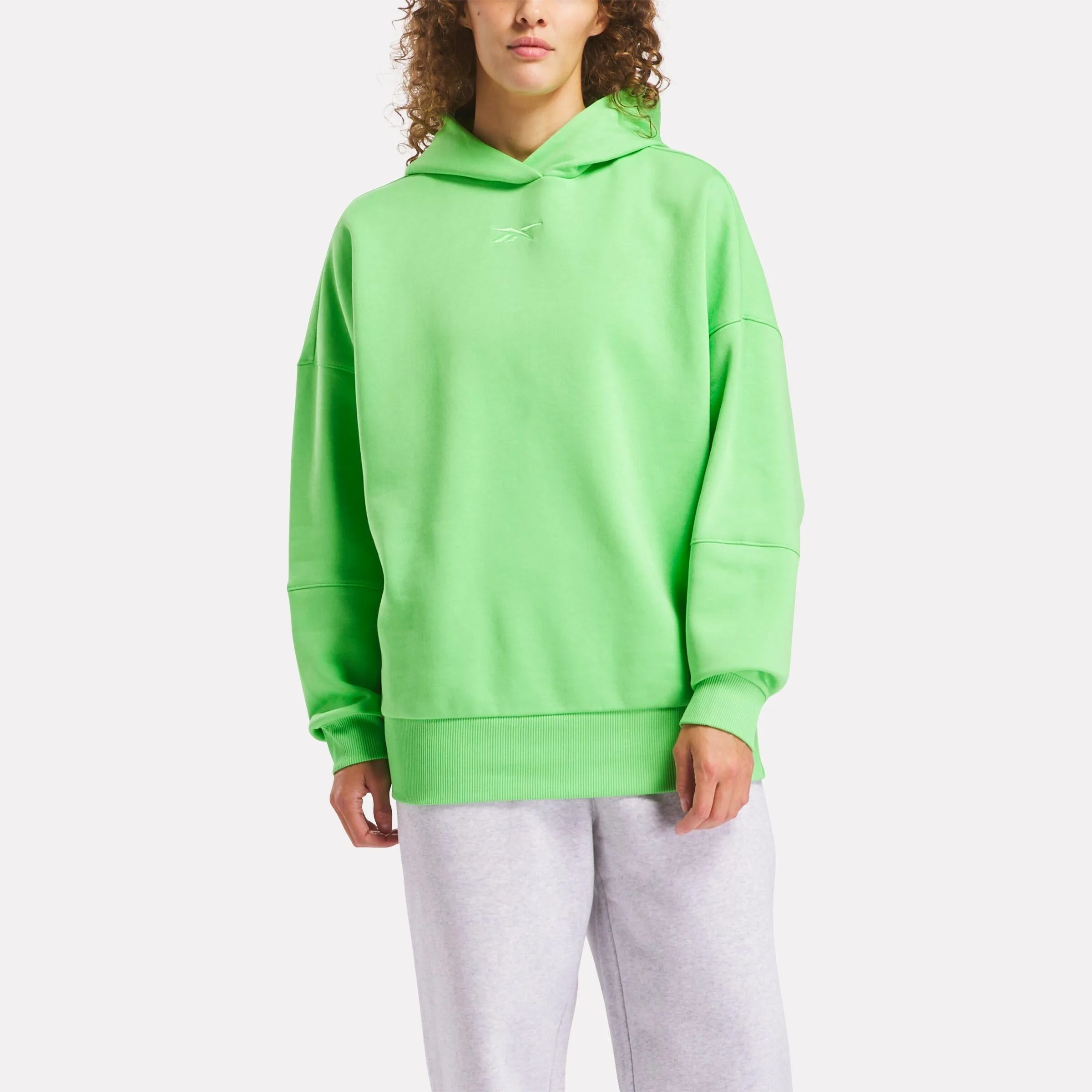 Reebok Apparel Women Lux Oversized Hoodie SOLAR LIME sold by Reebok